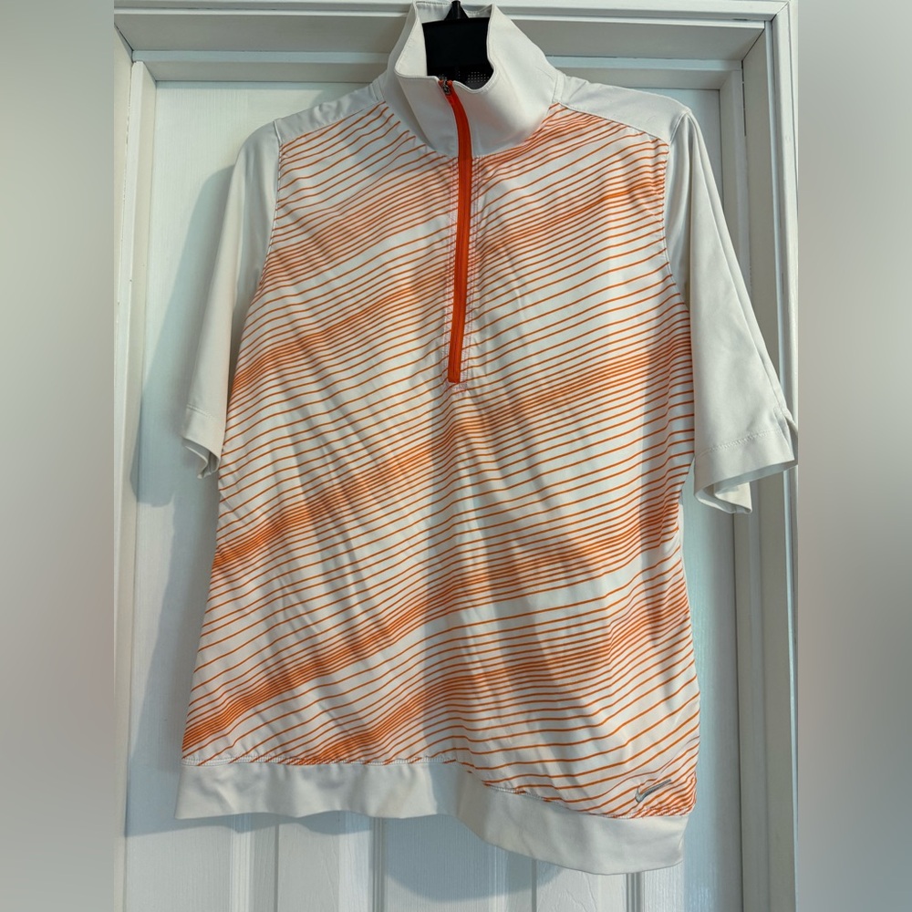 Nike Golf Women's Dri-Fit White and Orange Polo Shirt